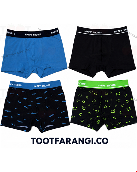 شورت باکسر پسرانه پک دو عددی برند HAPPY SHORTS