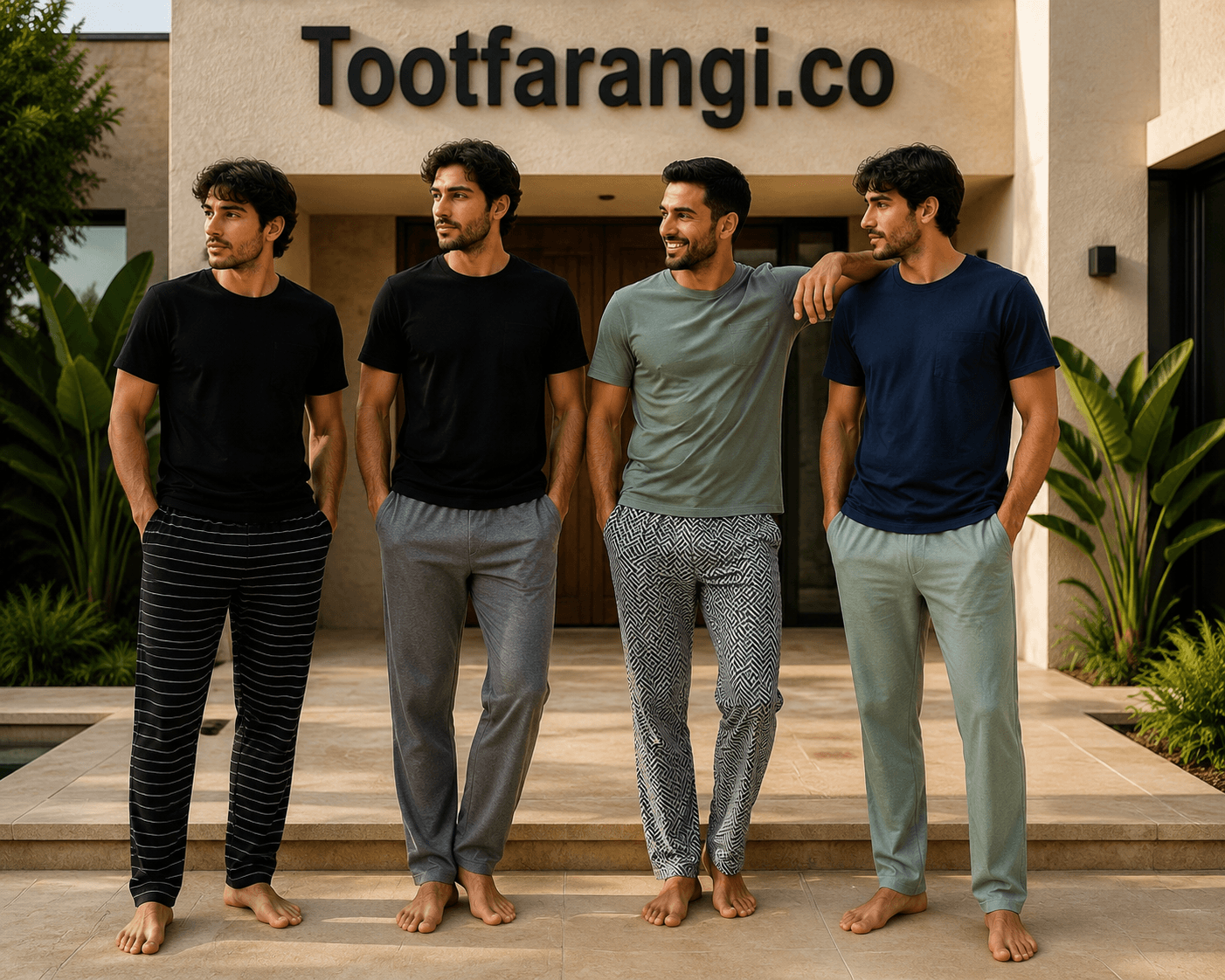 ست تیشرت شلوار بدون پک مردانه
