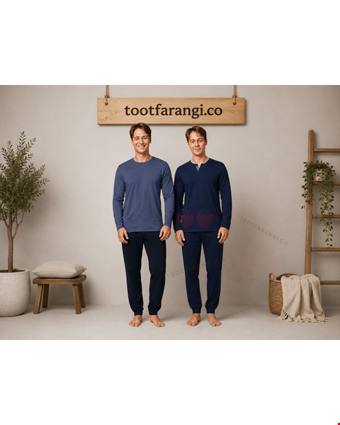ست بلوز شلوار نخی راحتی مردانه UP2MEN 