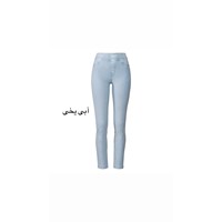 لگ جین بدون دکمه و زیپ (آبی تیره-روشن)