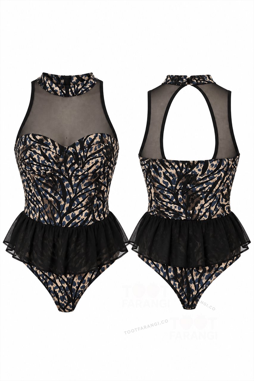 بادی مجلسی زنانه چین دار برند BERSHKA