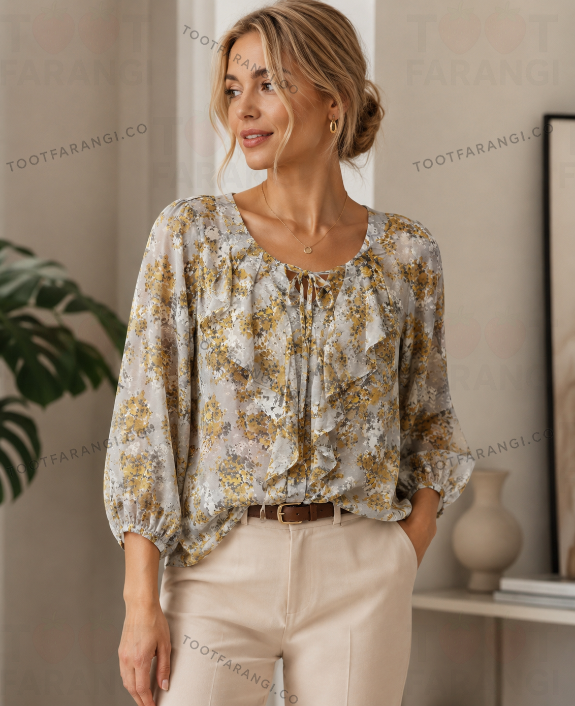 شومیز حریر برند ELLE
