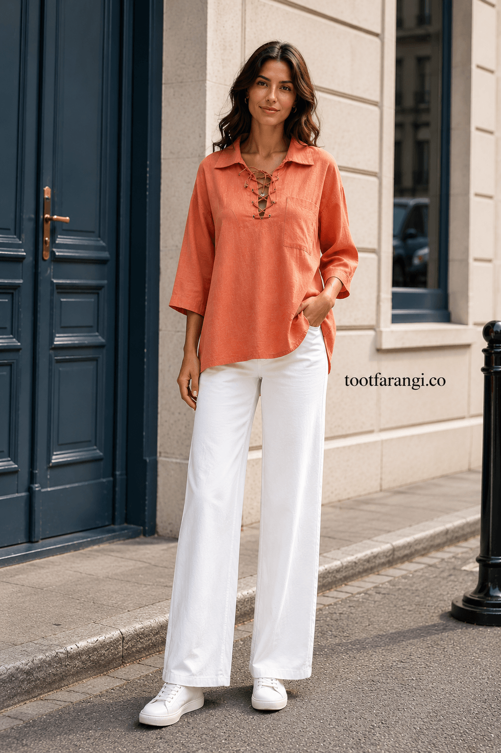 شومیز جلو بندی زنانه برند MACFASHION