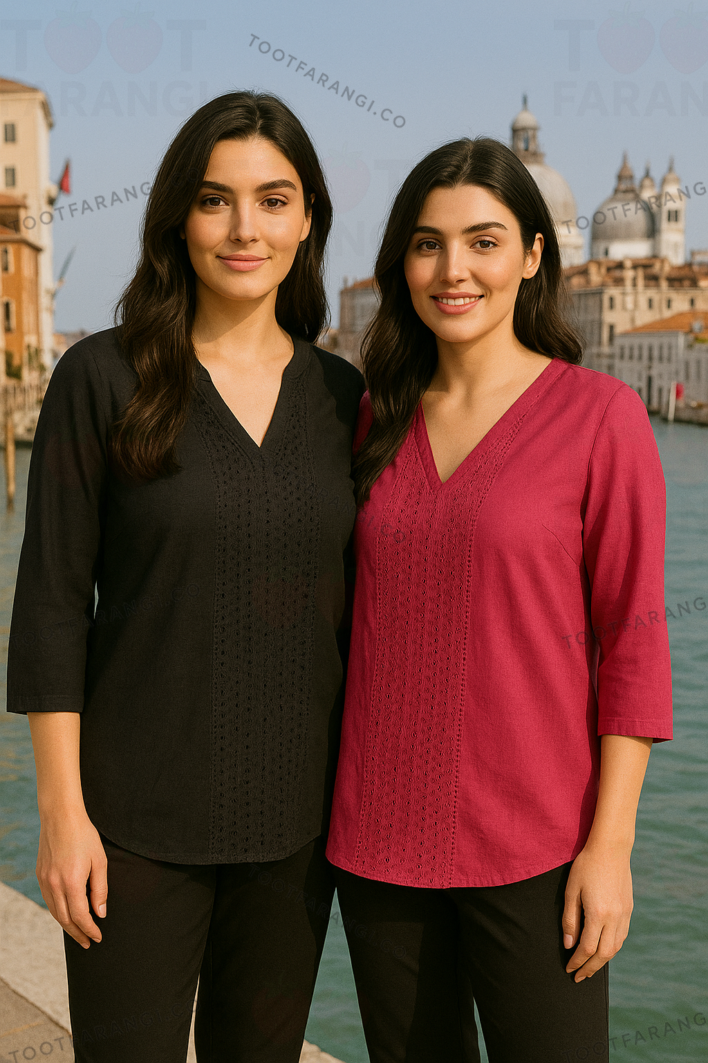 تونیک یقه هفت خامه دوزی