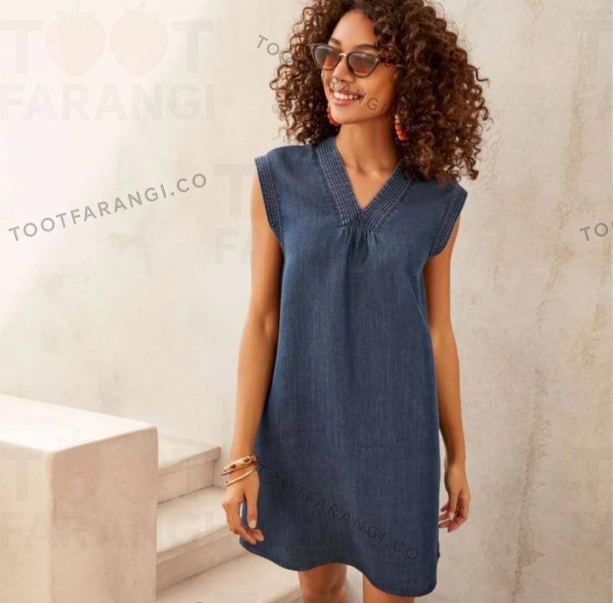 پیراهن جین آستین حلقه ای