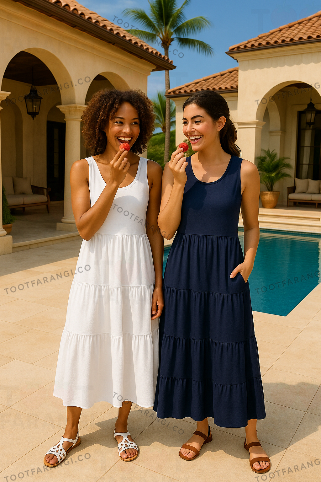 پیراهن ساحلی آستین حلقه