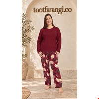 ست بلوز و شلوار نخی سایز بزرگ زنانه برند UP2 fashion