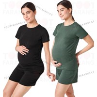 ست تیشرت شلوارک بارداری زنانه برند اصل اسمارا