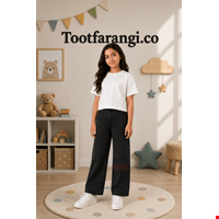 شلوار جین بچگانه مدل شافل Regular Fit لگینگ بدون دکمه و زیپ
