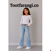 شلوار جین بچگانه مدل شافل Relaxed Fit با کمر دارای دکمه و زیپ