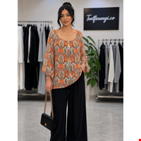 شومیز حریر یقه قایقی زنانه برند LIZ