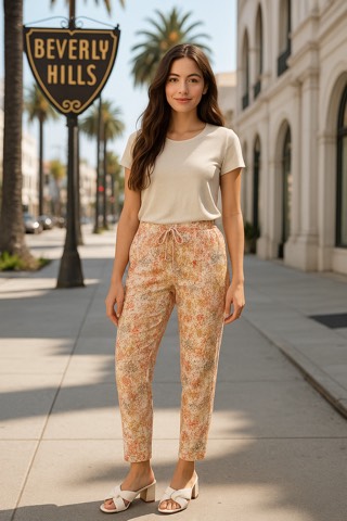 شلوار لینن طرحدار