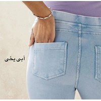 لگ جین بدون دکمه و زیپ (آبی تیره-روشن)