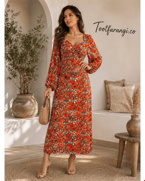 پیراهن گل دار ماکسی برند missguided