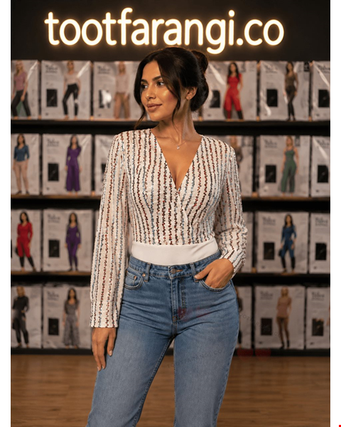 بادی طرح دار زنانه برند BOOHOO