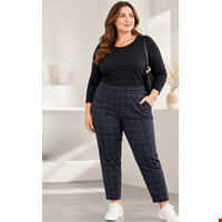شلوار چهارخانه زنانه سایز بزرگ UP2 Fashion
