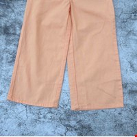 شلوار کتان بچگانه مدل Relaxed Fit استایل بگ با کمر دارای زیپ و دکمه