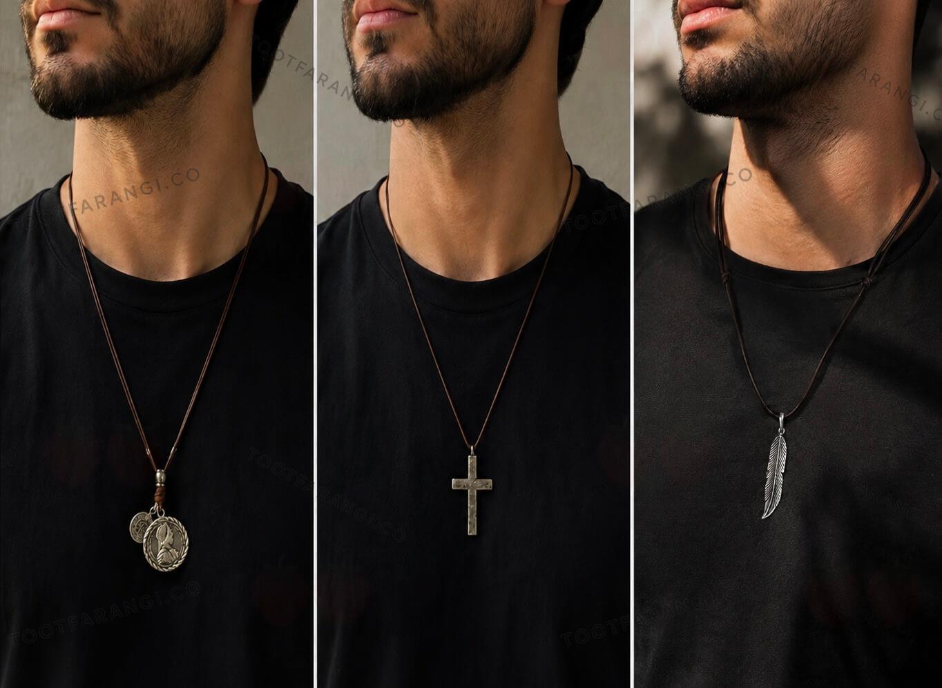 گردنبند بند چرم برند SIX