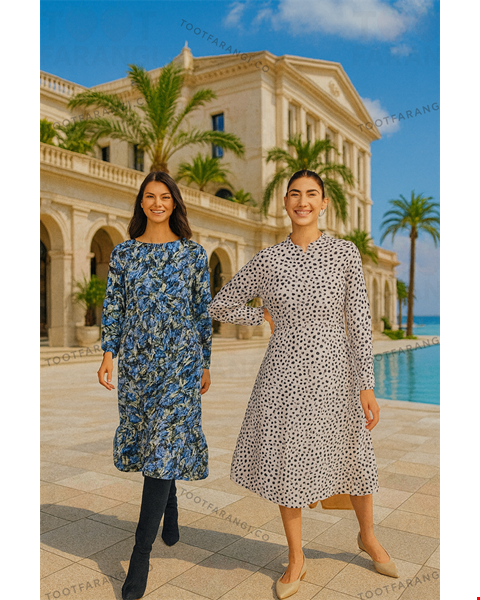 پیراهن مانتویی ساحلی نخی برند اسمارا