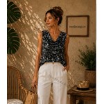 تاپ یقه آبشاری مشکی زنانه برند STUDIO WORKS 