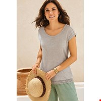 تیشرت زنانه لینن پایین دانتل برند Esmara