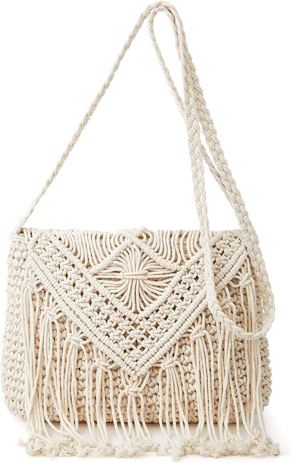 کیف قلاب بافی سفید