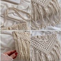 کیف قلاب بافی سفید