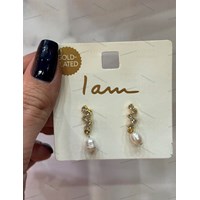 گوشواره برند I am با آبکاری طلا