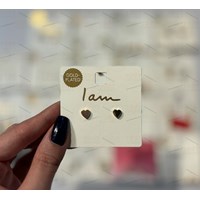 گوشواره برند I am با آبکاری طلا