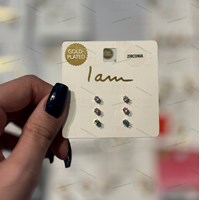 گوشواره برند I am با آبکاری طلا