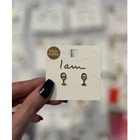 گوشواره برند I am با آبکاری طلا