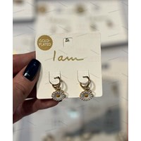 گوشواره برند I am با آبکاری طلا