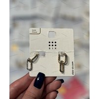 گوشواره برند I am با آبکاری طلا
