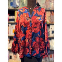 شومیز ساتن جلو دکمه LADIES-LS