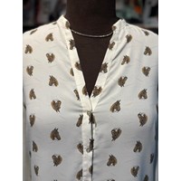 شومیز یقه هفت با طرح اسب برند ZARA 