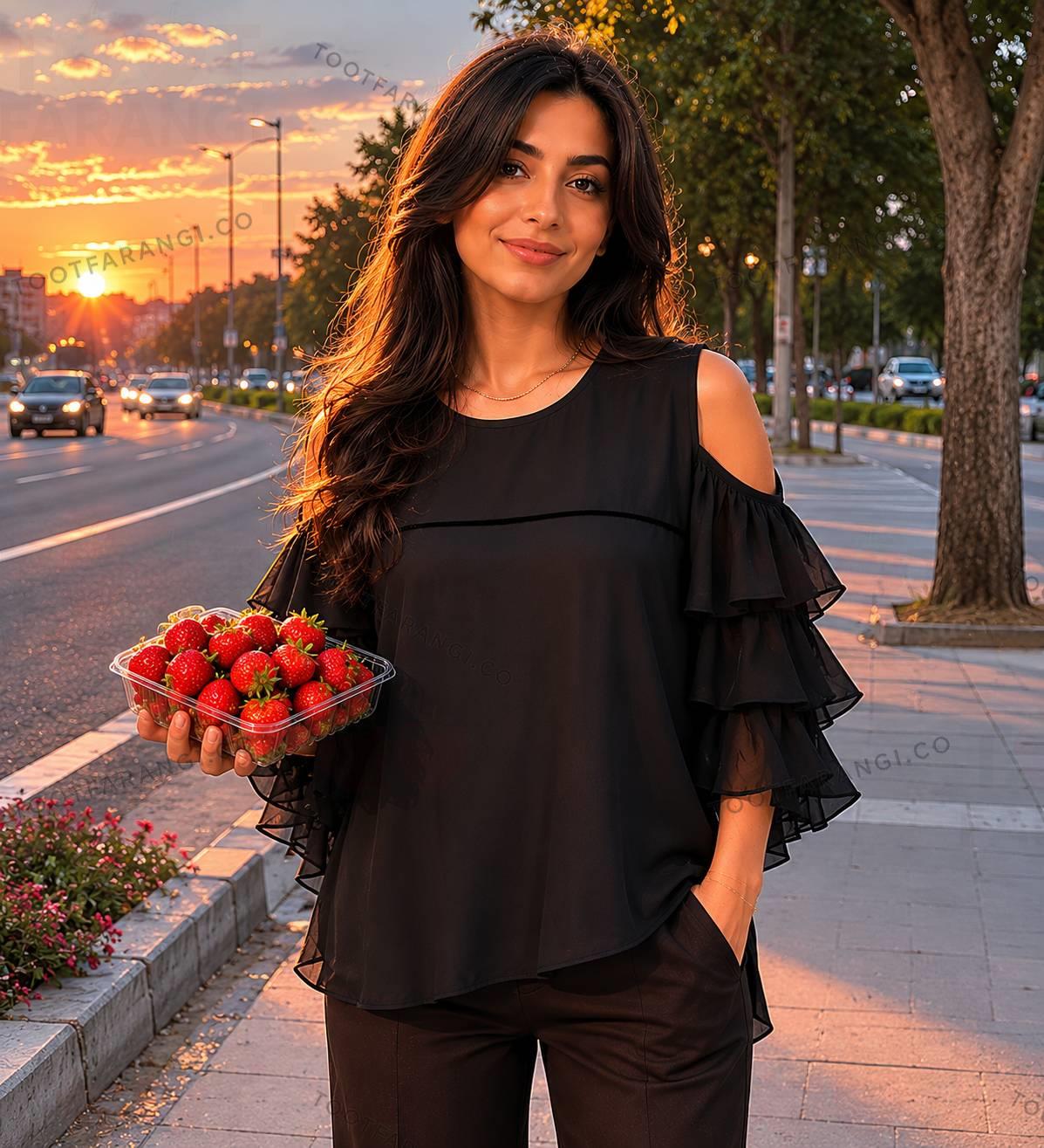 شومیز سرشانه باز حریر 