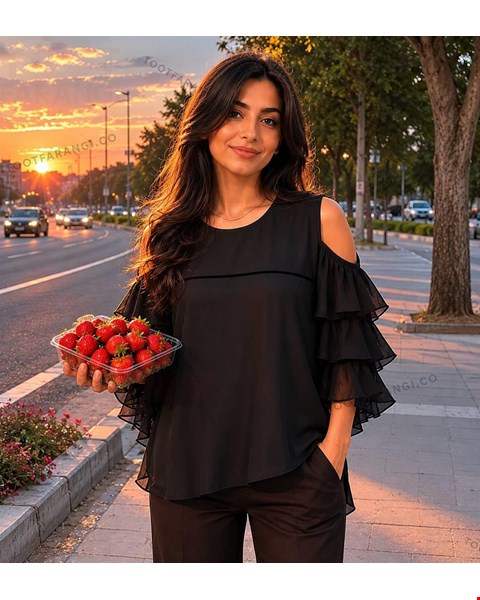 شومیز سرشانه باز حریر 