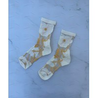جوراب شیشه ای طرح گل یاس 