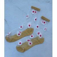 جوراب شیشه ای طرح گل مریم