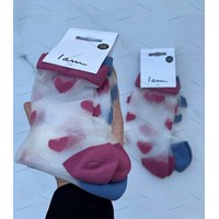 جوراب شیشه ای طرح قلب آبی