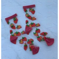جوراب شیشه ای طرح توت فرنگی