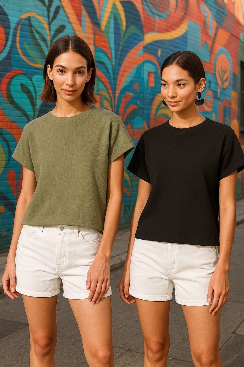 تیشرت کلاسیک مشکی سبز