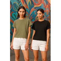 تیشرت کلاسیک مشکی سبز