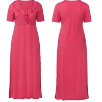 پیراهن صورتی بلند سایز بزرگ