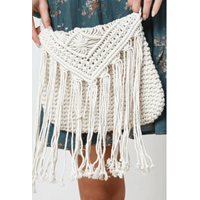 کیف قلاب بافی سفید