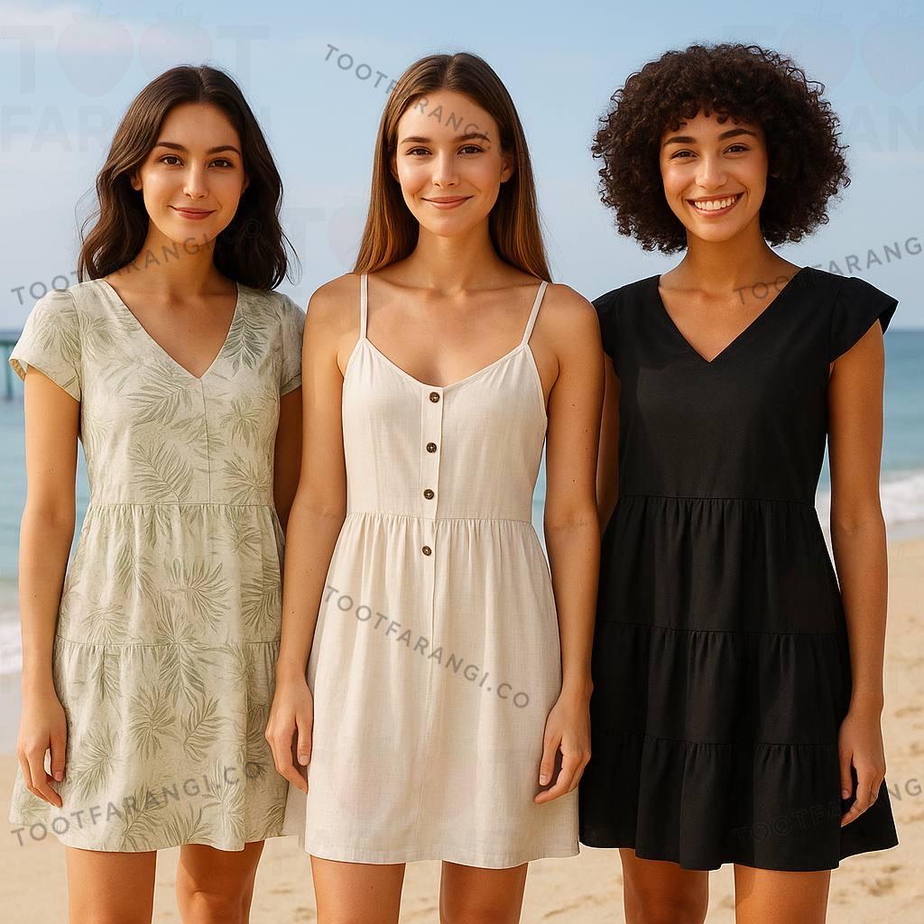 پیراهن نخی تابستانه