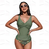 مایو دوتیکه زنانه طرح هاوایی برند کاپشی