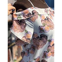 شومیز حریر بند نازک گلدار برند REVAMPED