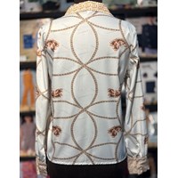 شومیز زنانه طرح زنجیری کلاسیک جلو دکمه