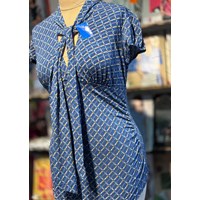 بلوز زنانه یقه گره ای طرح زنجیر 